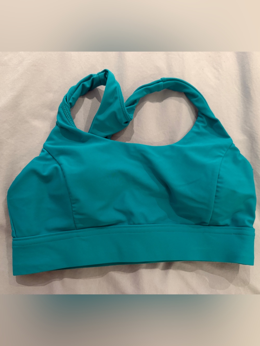 HALARA Teal Ruched-Strap Sports Bra